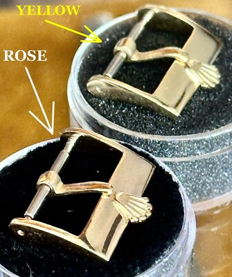 Used vintage Rolex 18k Rose Gold 16mm Logo Buckle ROLEXSA .750