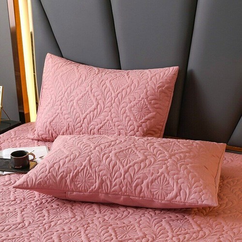 Quilted Waterproof Mattress Cover With Elastic Fitted Sheet Solid Color BedCover - Picture 21 of 34