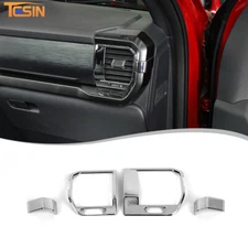 Chrome Center Control Dashborad AC Air Vent Outlet Cover Trim For Ford F150 21+