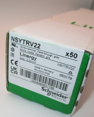 NSYTRV22 DIN Schneider Rail Mount Terminal Block - Price per 50x Box