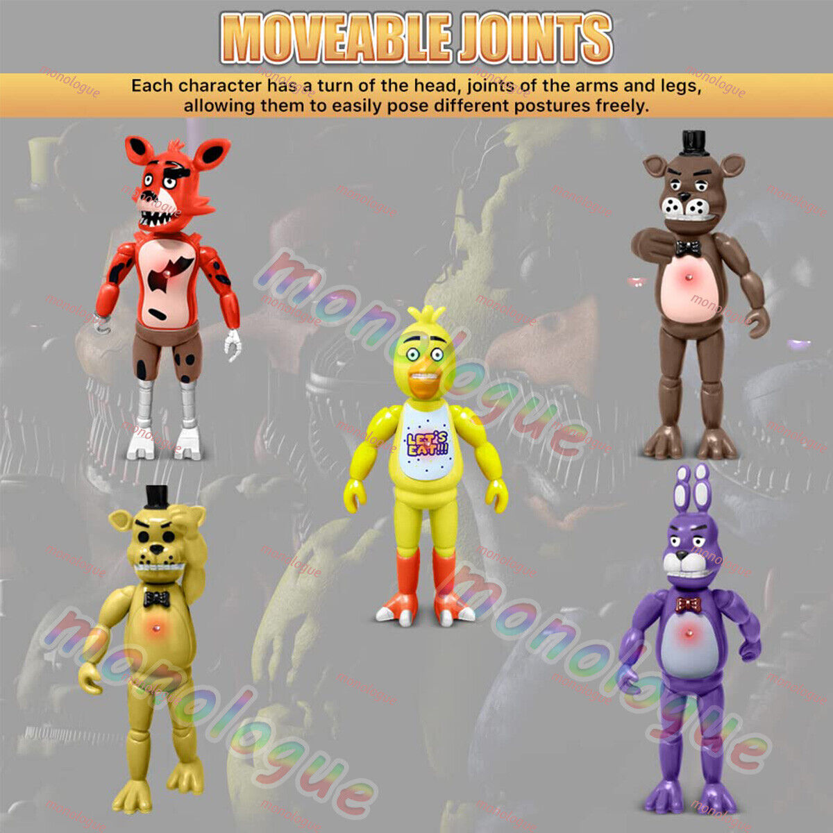 5 Pcs Five Nights At Freddy's FNAF 6'' Action Figures Holiday gift toy