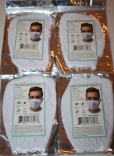 4-PACK Cloth Face Mask - White Unisex 3-Layer Breathable - Reusable - Washable