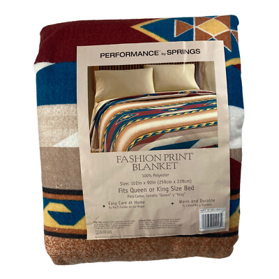 Vintage Performance By Spring Southwest Pueblo Blanket, Queen Or King
