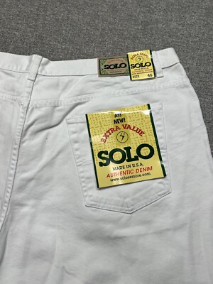 Vintage Solo Semore White Denim Shorts USA Size 46 Baggy Wide Leg