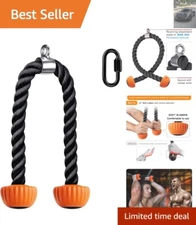 Durable Orange Tricep Pull Down Rope - Universal Attachment for Home Gyms