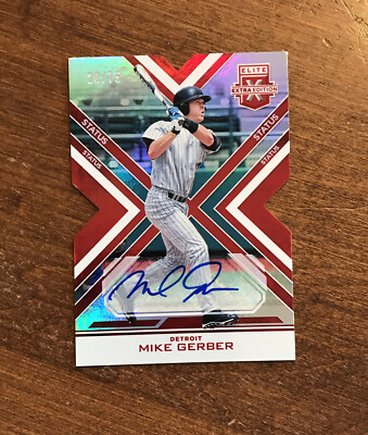 Mike Gerber 2016 Elite Status Red Die Cut Auto #123 Creighton Tigers Giants /75