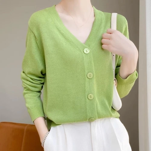 Faux Cashmere Button Front Long Sleeve Women's Cardigan Sweater Cardigan Jumpers - Picture 12 of 31