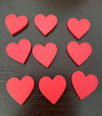 Lot De 30 Cœurs En Bois Peint Rouge - Décoration Saint-Valentin, Mariage, Craft - MDF - Fabriqué Au Royaume-Uni
