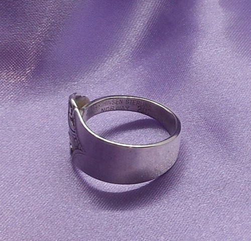 Antique 1947 Sterling Silver Th Marthinsen CLOISTER Norway SPOON RING size 7 - Picture 4 of 4