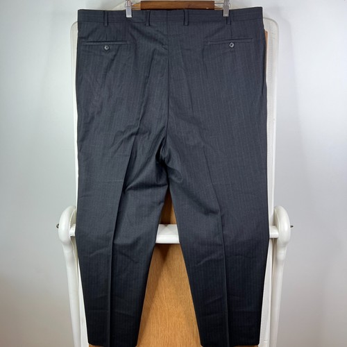 Pronto Uomo Suit Mens 50XL Gray Pinstripe 3 Button Super 120s Wool Pants 44x31 - Picture 19 of 21