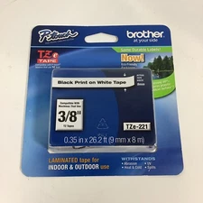 Brother International Tze221 Label Tape - 3/8" Width 1 Each