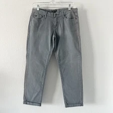 Dear John Jeans Womens 27 Gray Folded Hem Fading Stretch Classic