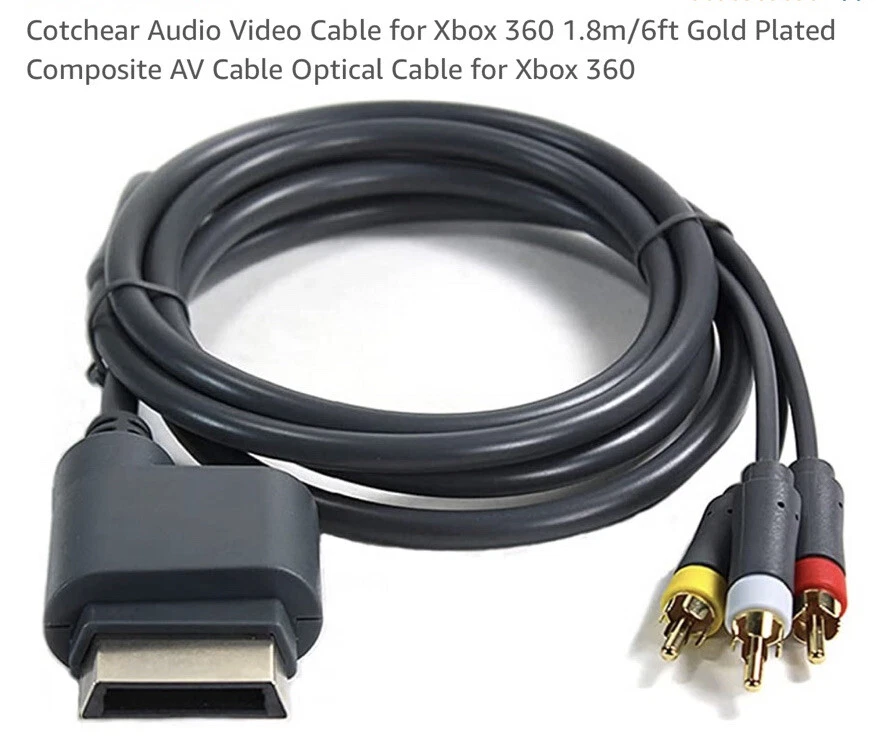 New Cotchear HD TV Composite Audio Video AV Cable Cord for Microsoft Xbox 360 - Image 3 of 4