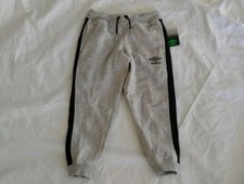 Umbro Boy's Cozy Drawstring Classic Fleece Heather Gray Jogger Sweatpants XS 4/5