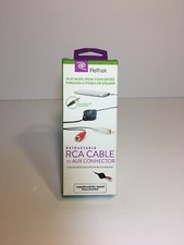 Retrak Retractable 3.5mm to RCA CABLE Home Stereo Audio Cable 5ft 1.5m BRAND NEW