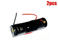 2Pcs Plastic Battery Storage Case Box Holder For Aa With Wire Lead Ic New af