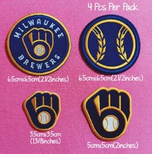 Milwaukee Brewers Set4pcs Baseball MLB Patches Embriodery For iron Sewing On