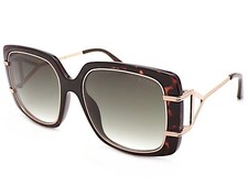 Guess Sunglasses Dark Havana Rose Gold with Smoke Gradient Lenses GU7854 52P
