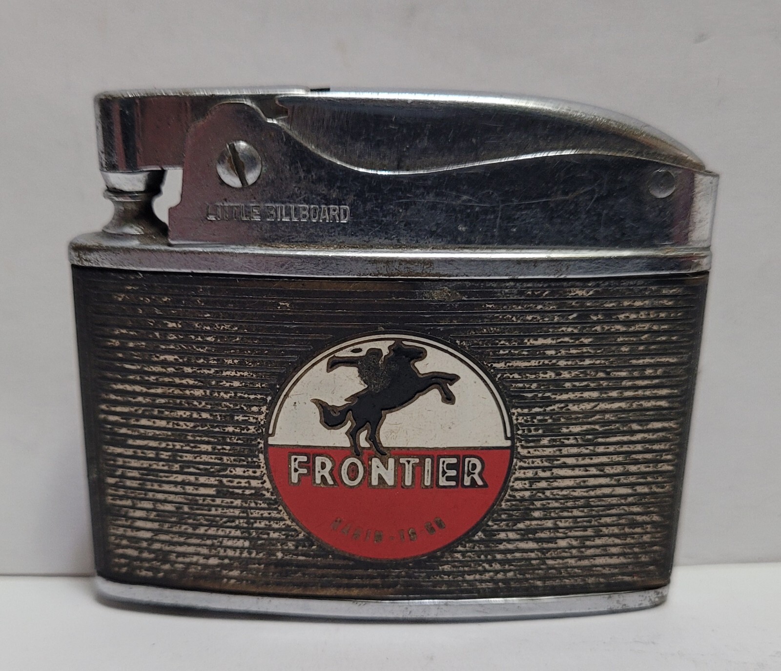 RARE FRONTIER GAS LITTLE BILLBOARD SUPER AUTOMATIC CIGARETTE LIGHTER