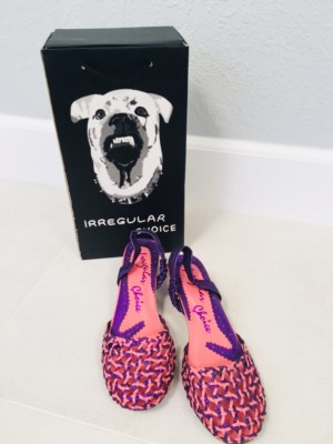 Irregular Choice Women's Rose Garden Pink/Metallic Purple Slingback 38/7 NIB