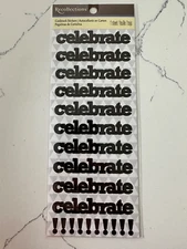 Recollections Cardstock Sticker Phrases ~ Celebrate !!!!! ~ Black  Scrapbooking