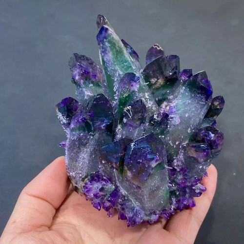 300g+ New find Purple Phantom Quartz Crystal Cluster Mineral Specimen Gem - Picture 11 of 13