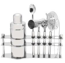 Mikasa Luxe Bar Tool Set with Stand, 6-Piece, Stainless steel