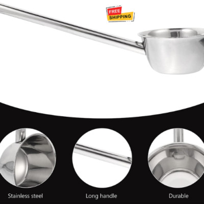 Water Ladle Long Handle Stainless Steel Soup Ladle Spoon Baby Bath Rinse Cup
