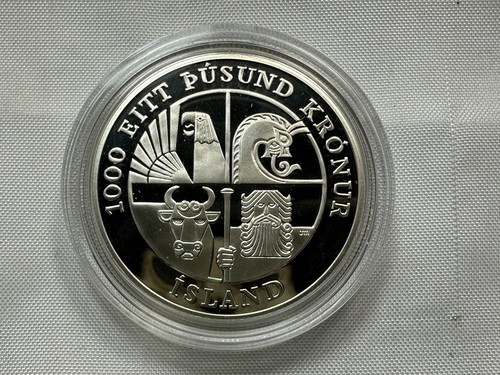 2000 P Leif Erikson Proof Commemorative Silver Dollar 2 Coin Set OGP Box COA - Picture 5 of 9