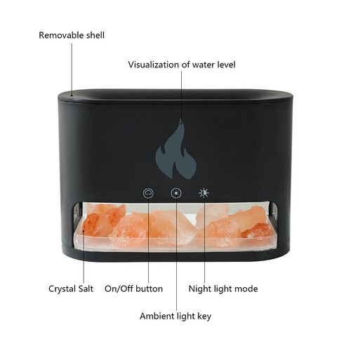 Diffusore di Aromi Effetto Fiamma Oli Essenziali Umidificatore Led Aromaterapia - Foto 17 di 18