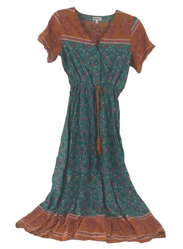 maeve the lilou twofer midi dress Anthropologie Maeve The Lilou Twofer Midi Dress Women's M Brown Retro Boho