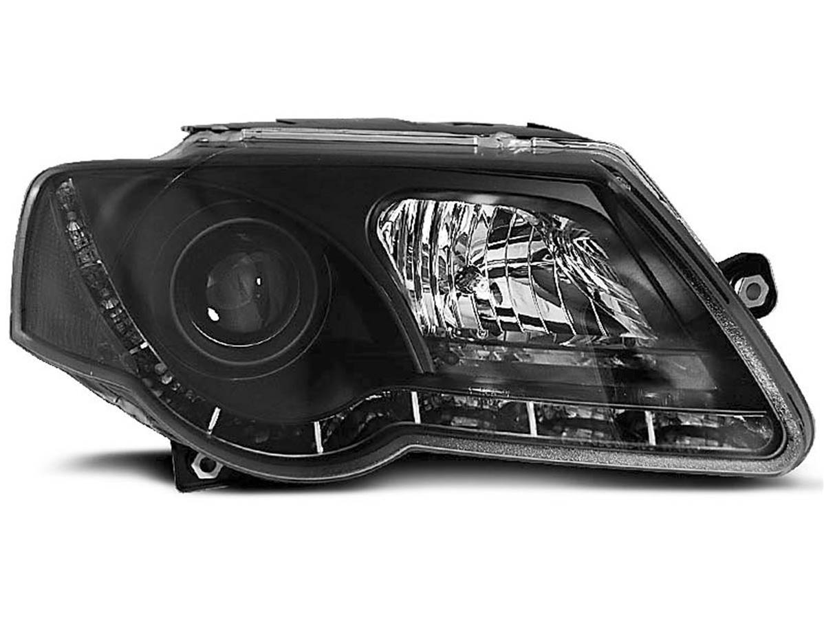 Phares Daylight LED noirs pour VW Passat B6 3C 2005-2010 - 2