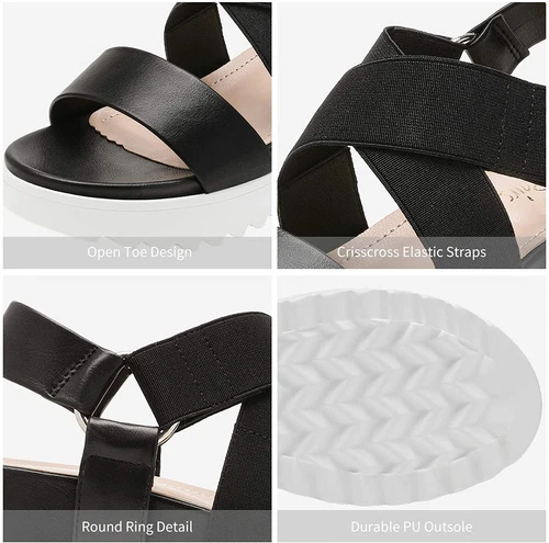 Women Open Toe Ankle Strap Summer Casual Platform Wedge Sandals US size 5-11 - Picture 5 of 24