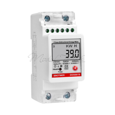 DIN-Rail Multifunction Single-Phase Bidirectional Energy Meter 2P RS485 Modbus