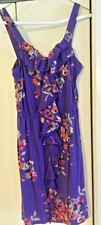 Express women's purple ruffle front floral short dress size XS