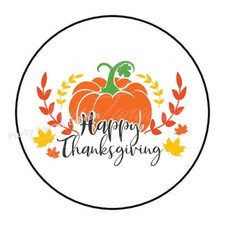 HAPPY THANKSGIVING ENVELOPE SEALS LABELS STICKERS PARTY FAVORS