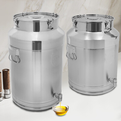 Commercial Storage Milk Cans Food Stainless Steel Moisture Proof Milk Can W/ Lid