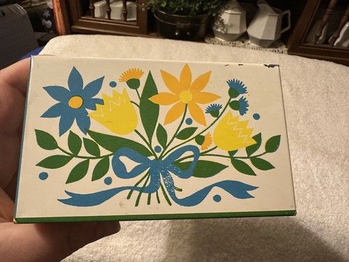 Vintage Floral Retro Syndicate MFG Co Metal Recipe Box With Hand Written Recipes - Picture 5 of 8