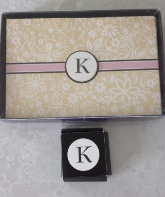 10ct Hallmark Blank Note Cards Envelopes with ''K'' Letters