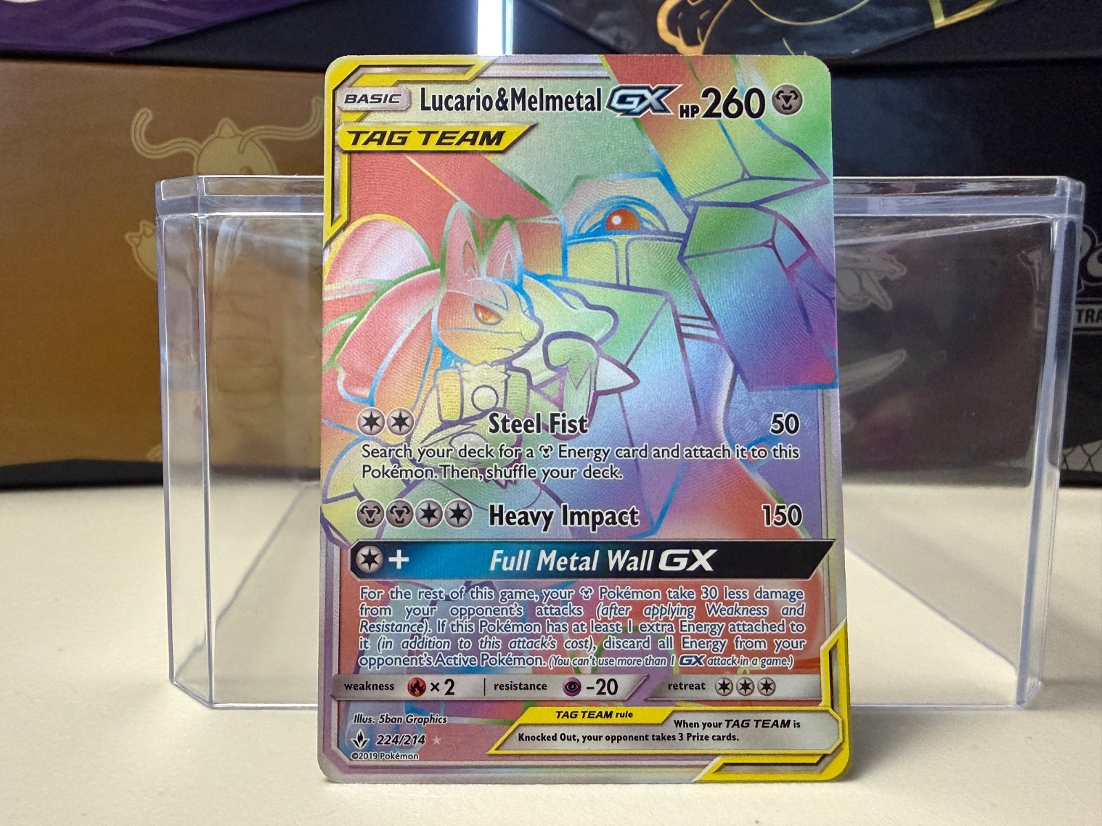 Lucario & Melmetal GX (Secret) 224/214 Sm-Unbroken Bonds Holo