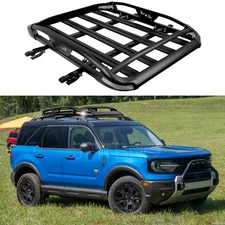 For Ford Bronco Sport Roof Rack Cargo Basket Luggage Carrier Crossbars w/ Lights
