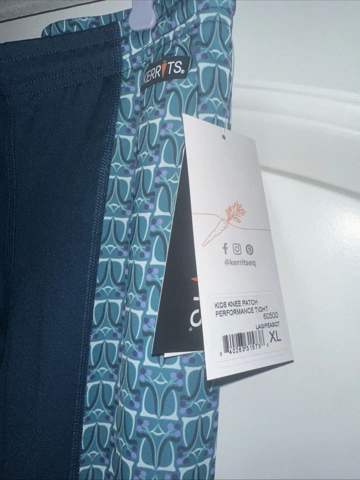 Pantalones ecuestres Kerrits para niños nuevos con etiquetas calzas patrón de estribo azul talla XL parche en la rodilla Foto 2 de 4