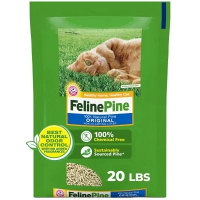 Feline Pine Original 100% Natural Low Dust Non-Clumping Cat Litter - 20lbs