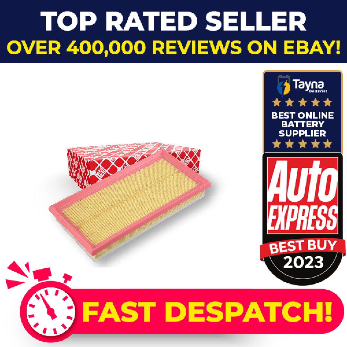 Air Filter fits JEEP COMPASS MP 1.3 2020 on 46337540 52080841 Febi Quality New
