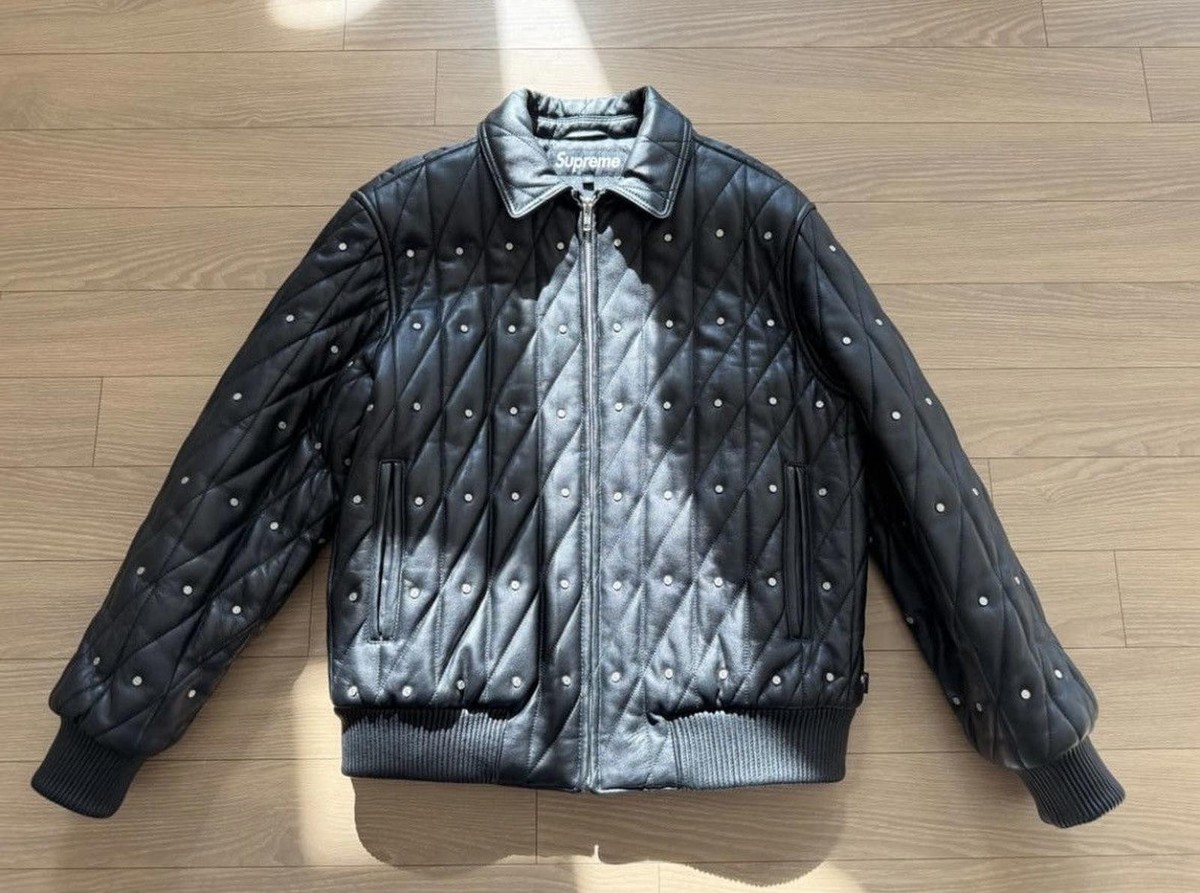 Supreme Quilted Studded Leather Jacket | eBay