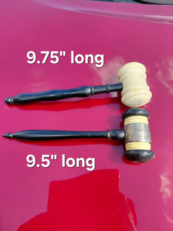 Vintage Engraved  Wooden Judge Gavels Set of 2