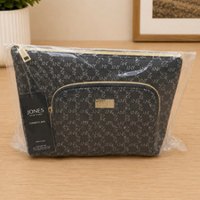 Jones New York Black Zip Makeup Bag Cosmetic ...