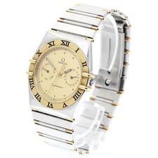 Orologio Uomo Omega Constellation Day Date Mezza Barra Quadrante Oro Quarzo_947460