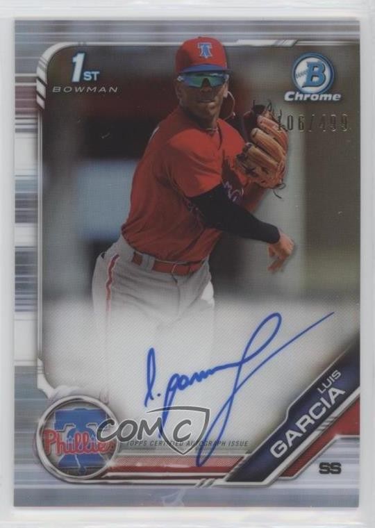 2019 Bowman Chrome Prospects Refractor 106/499 Luis Garcia #CPA-LG Auto 0lj0