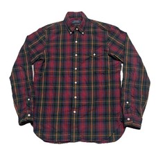 Polo Ralph Lauren Classic Fit Cotton Red Tartan Plaid Oxford Shirt Size Small
